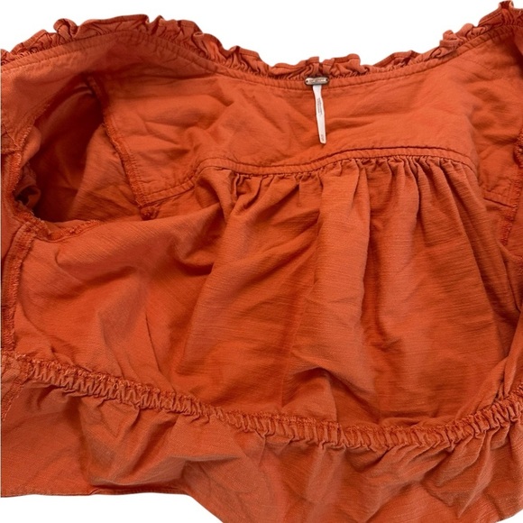 Free People Sweet Things Orange Tie Front Top Size XS - Picture 10 of 17